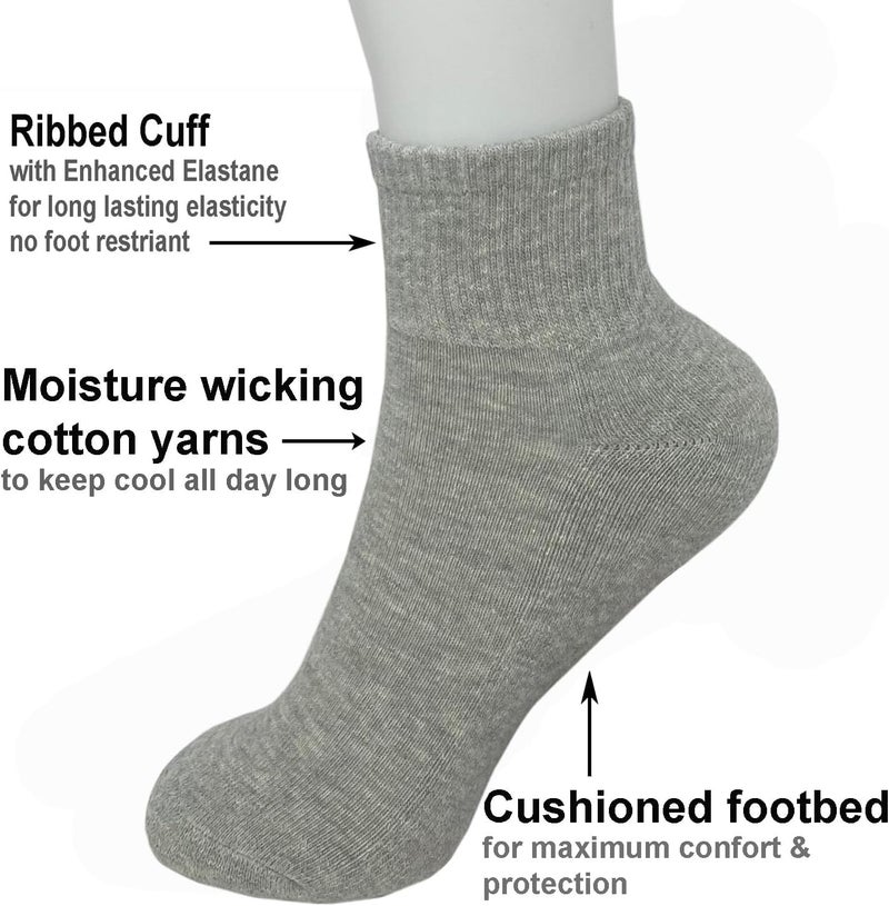 Glory Max 6 Pairs Women Ankle Socks Cotton Solid Color with Cushion for Athletic Running - Image 2